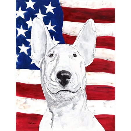 PATIOPLUS Bull Terrier USA American Flag Flag Garden Size PA246941